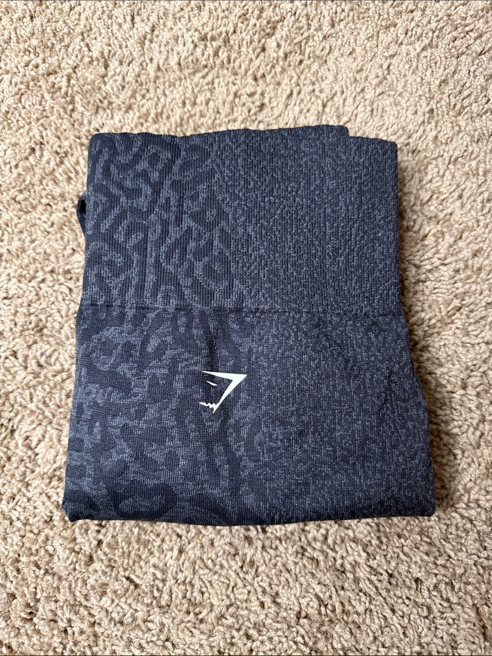 Gymshark Black Leapord Seamless Leggings with Tonal Pattern